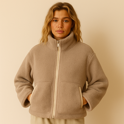 Giacca vintage in pelle scamosciata - Nebbia